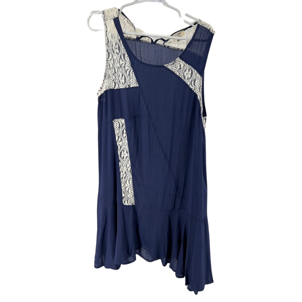 Umgee Lace Patchwork Navy Lightweight Knee Length… - image 1